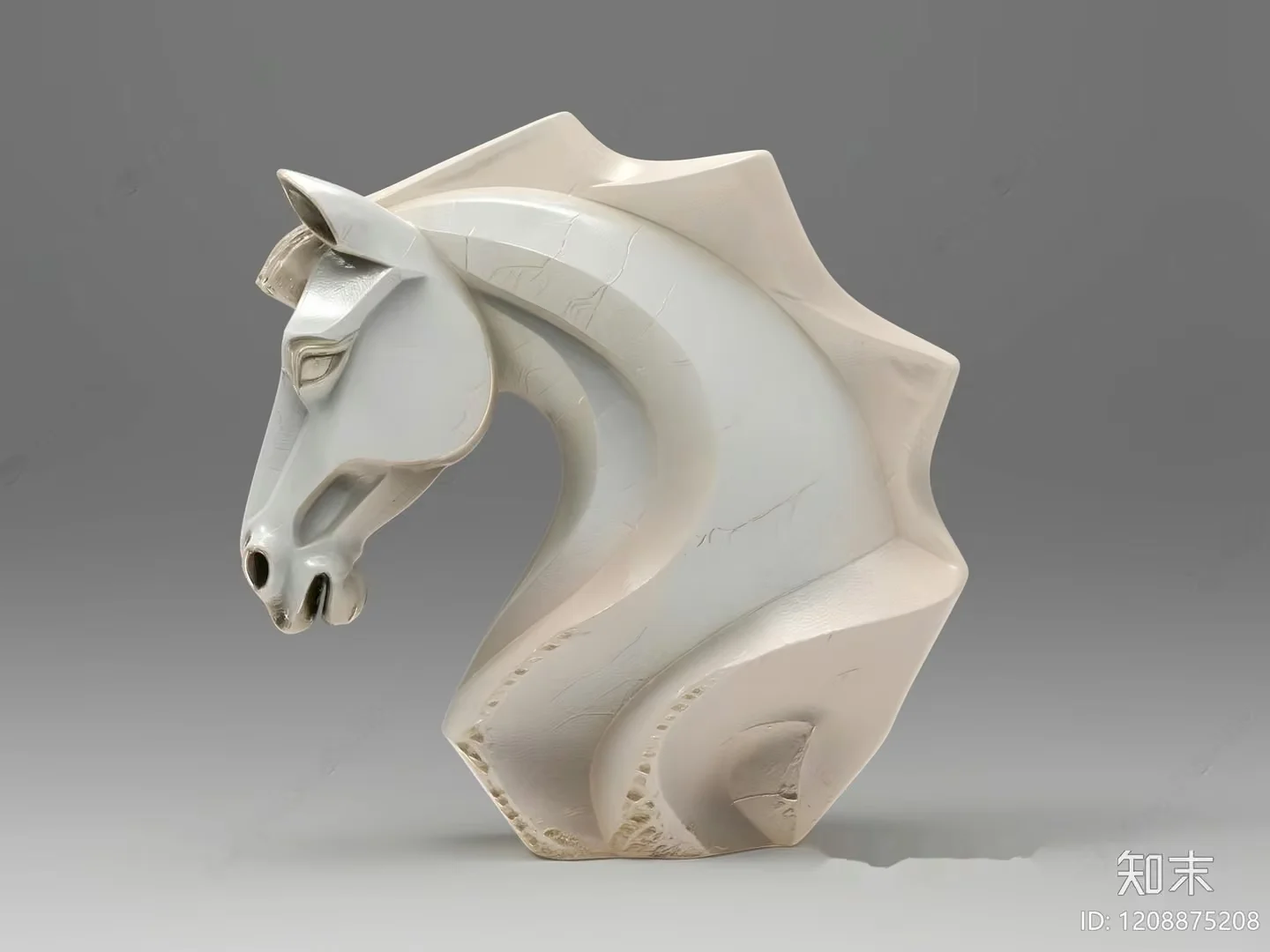 A White Horse Head 3D Model – 14283 – VRAY Render