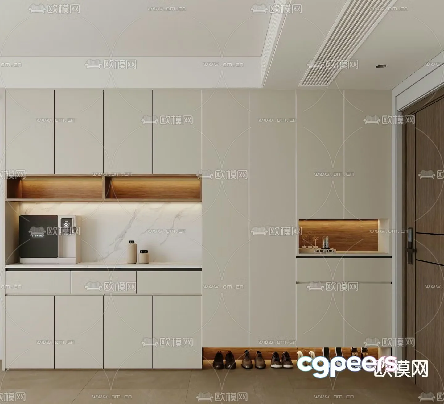 Shoe cabinet sideboard entrance cabinet 3D model