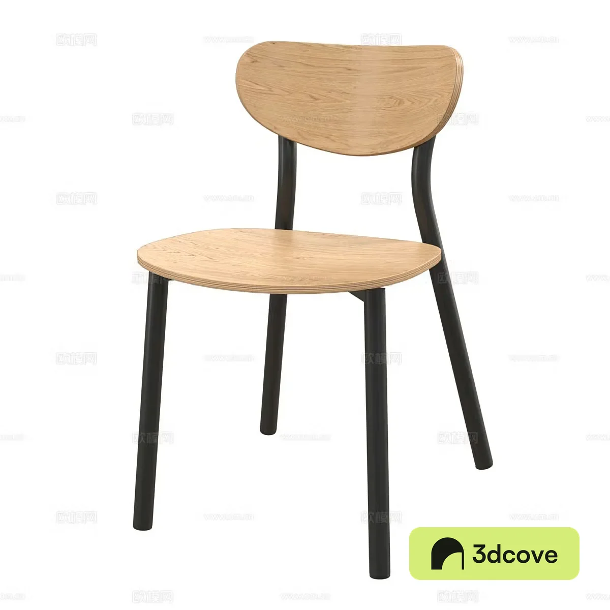 Nordic single chair dining chair wooden chair