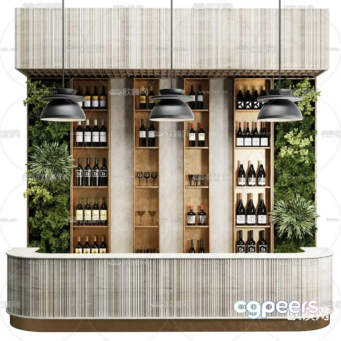Bar counter console 3d model