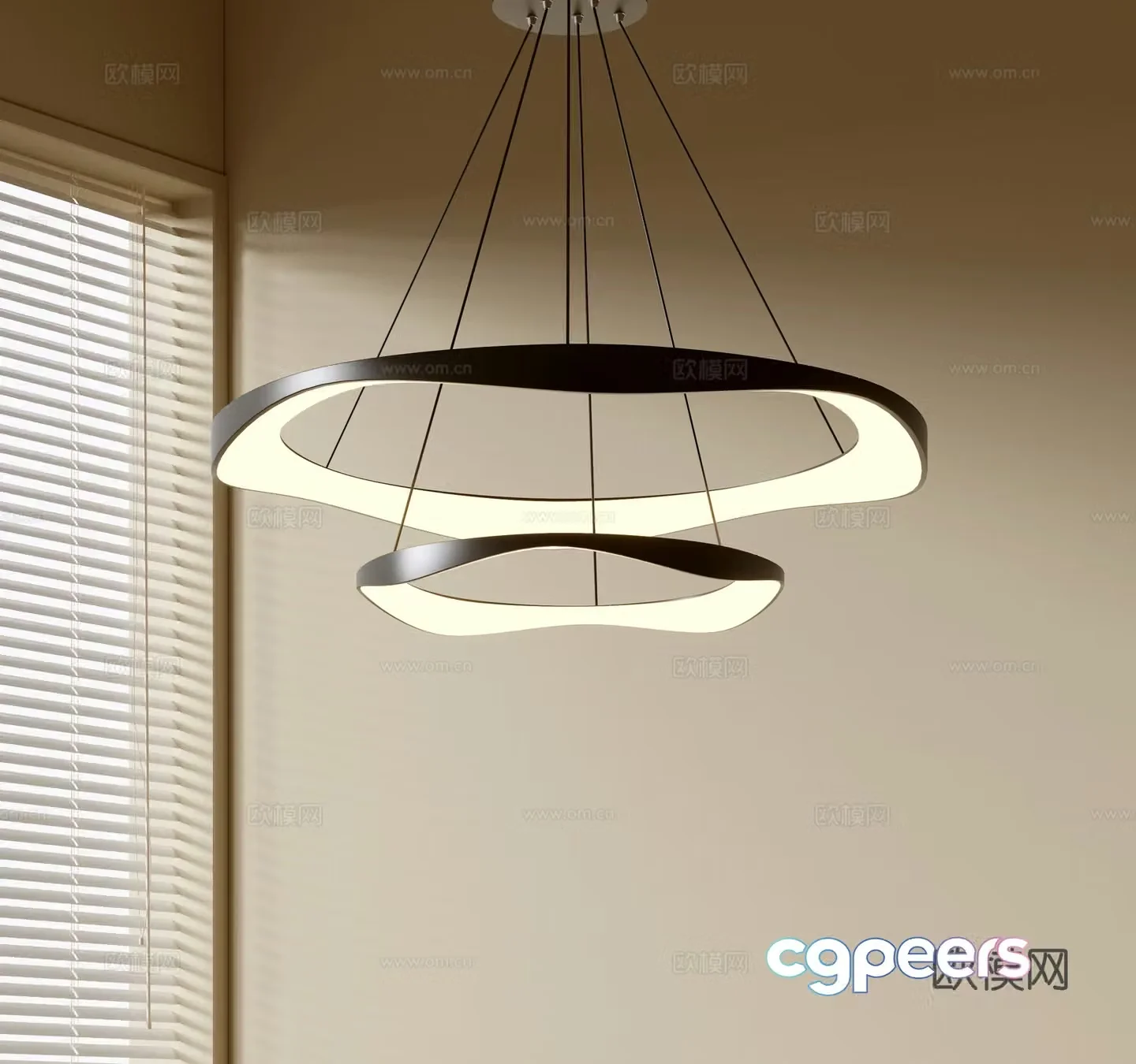 Modern simple chandeliers Nordic style chandeliers Mediterranean style chandeliers Study lamp combination Restaurant lamp 3D model