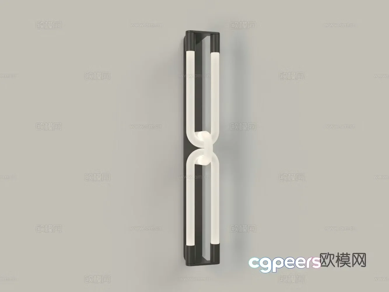 Modern U-tube metal wall lamp 3d model