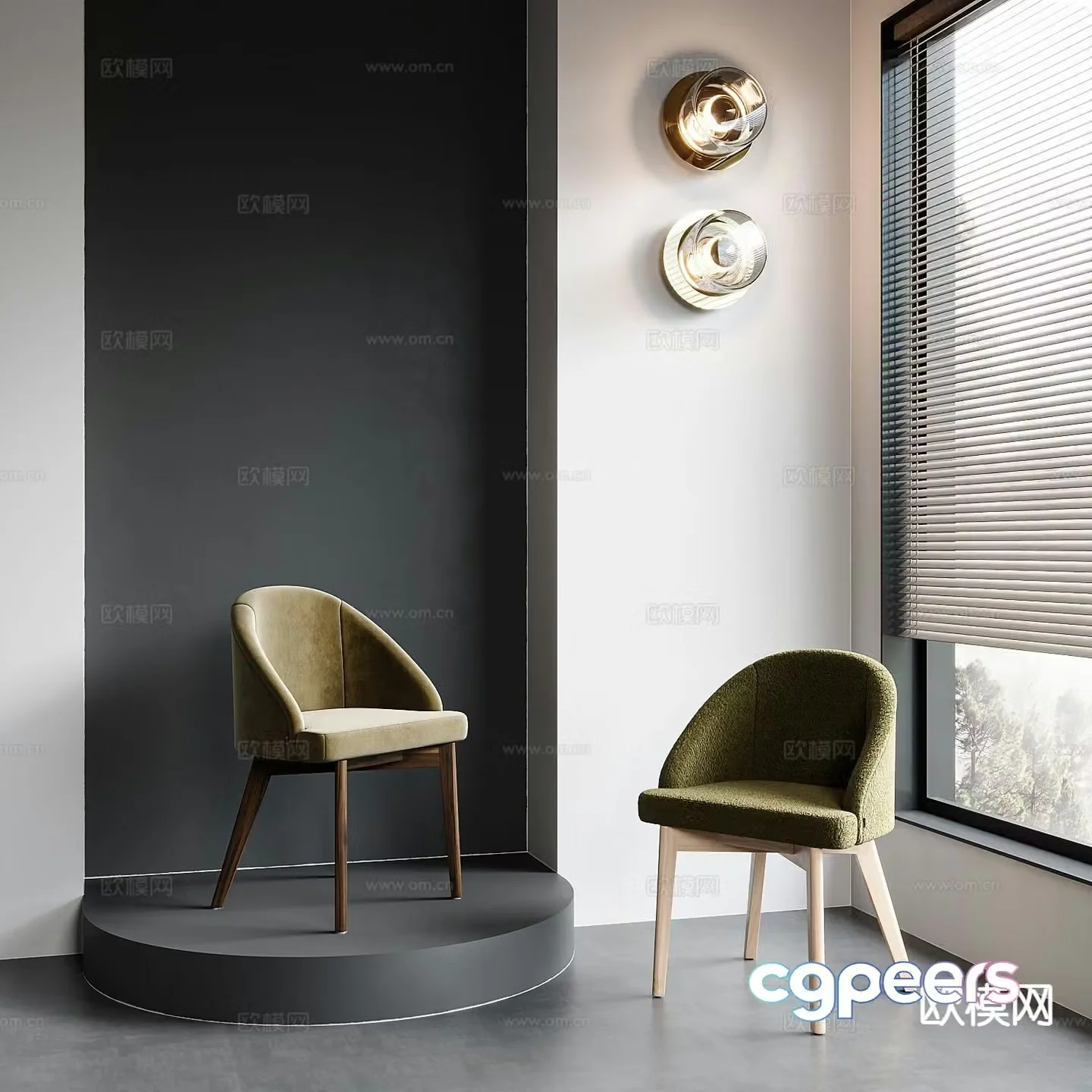 Modern chair dining chair 3d model