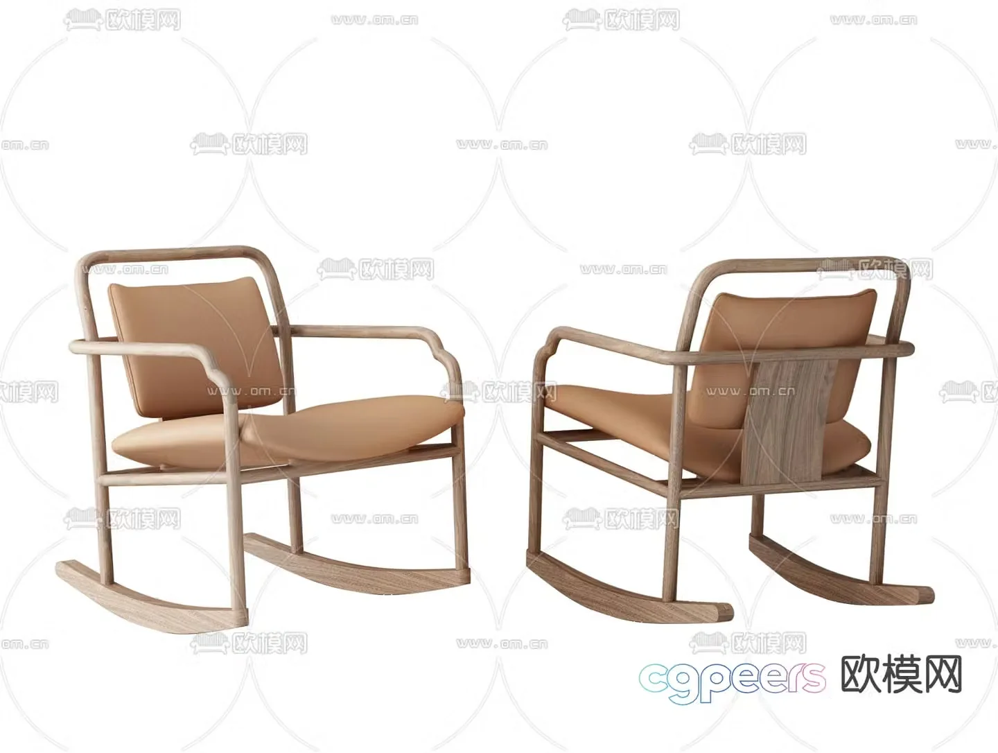 New Chinese style chair leisure chair rocking chair 3d model