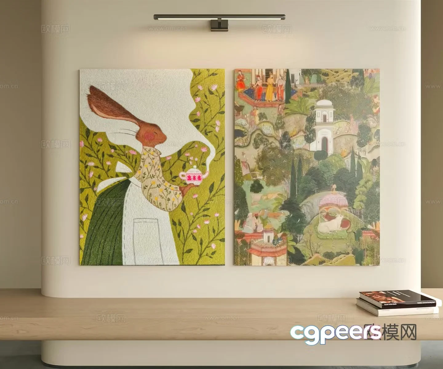 Modern cream hanging painting 3d model