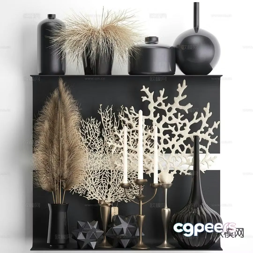 Medieval style tableware candle vase 3D model