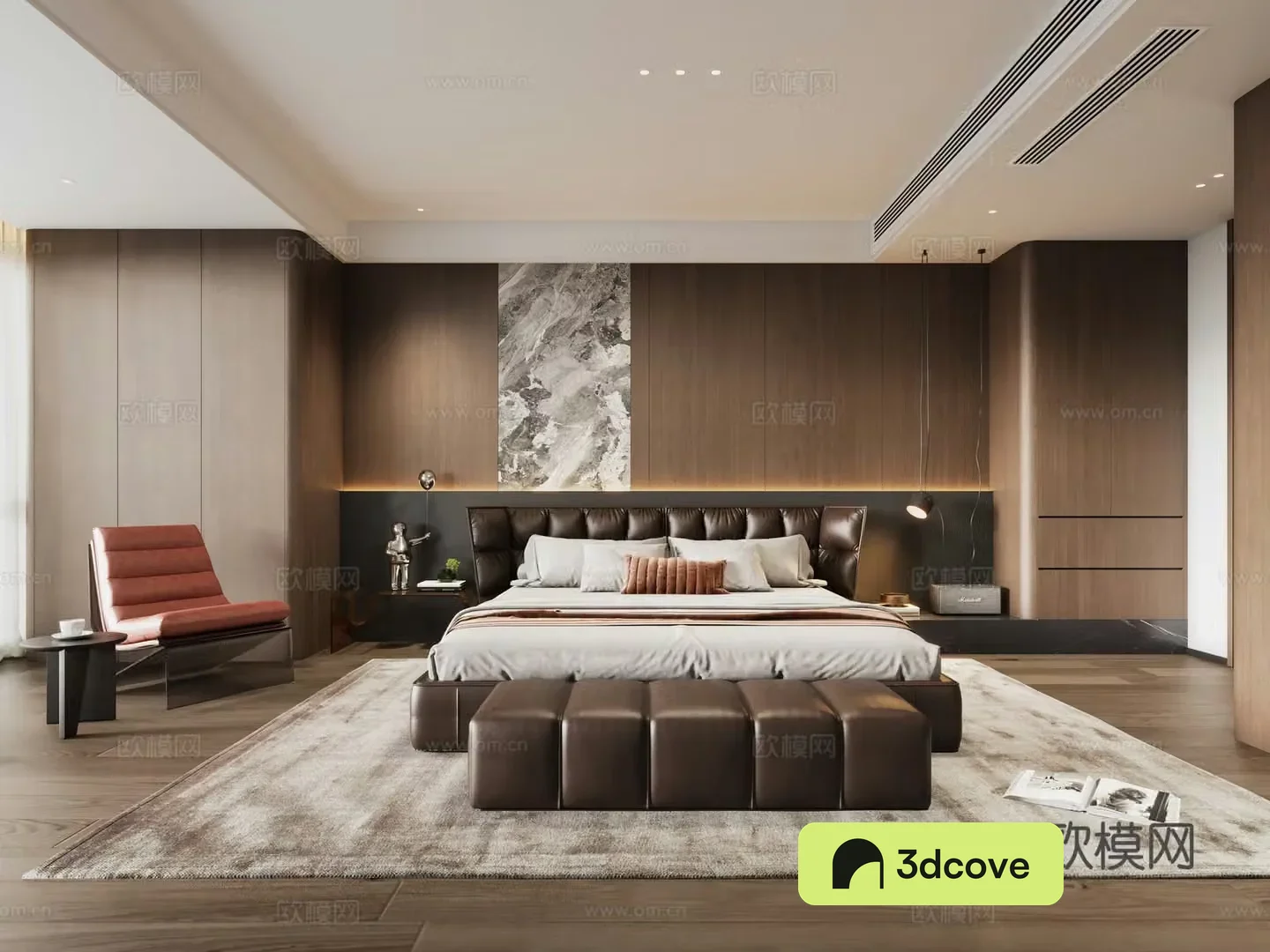 Italian light luxury bedroom master bedroom