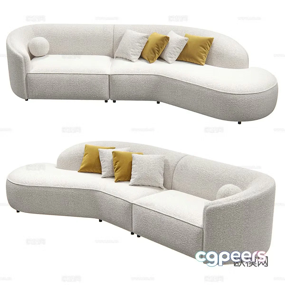Curved sofa 3d model