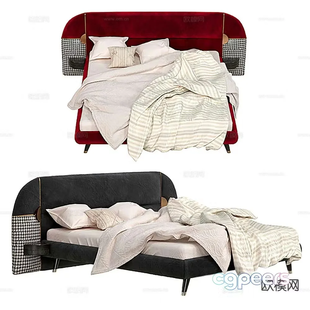 Modern double bed 3d model