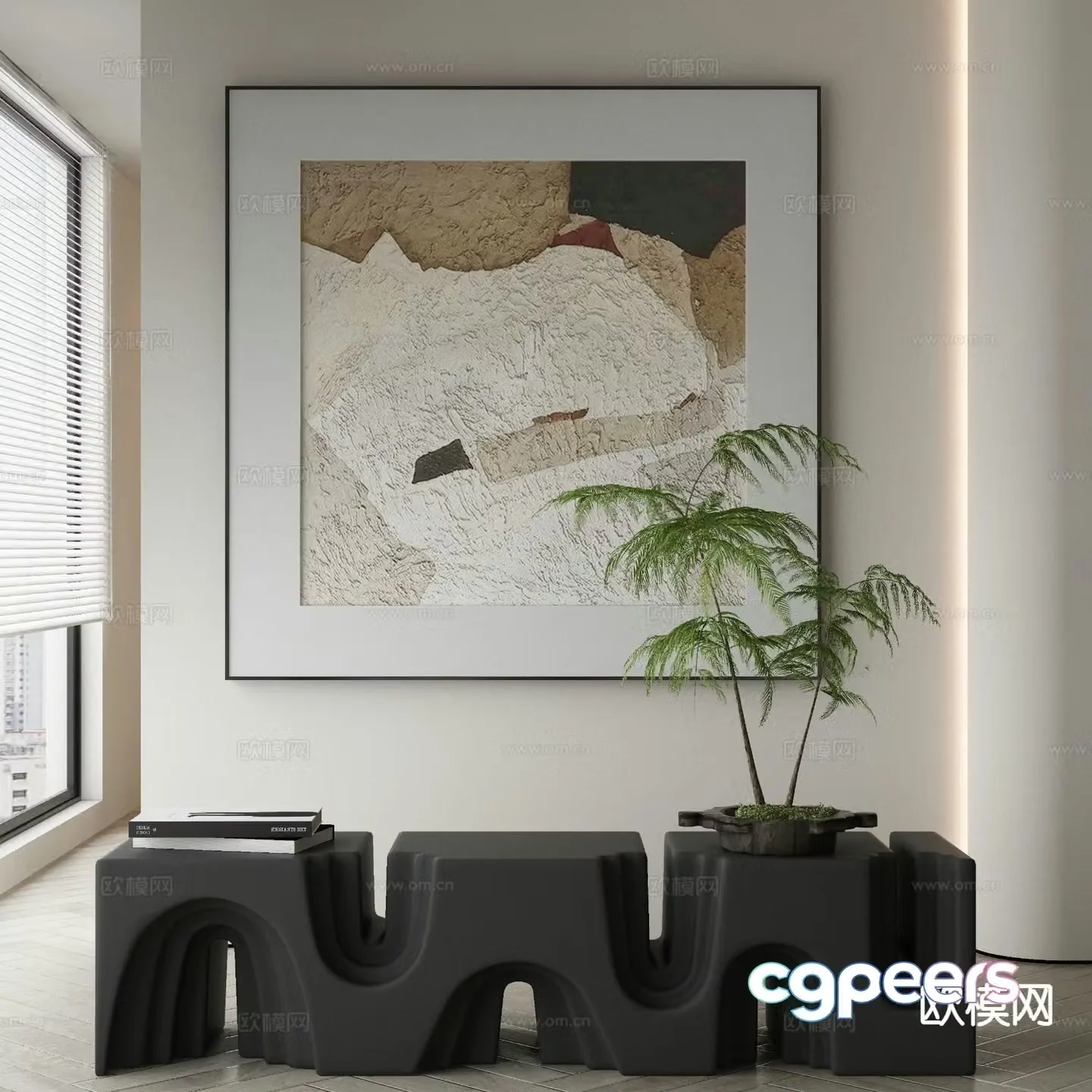 Modern art painting decorative painting 3d model