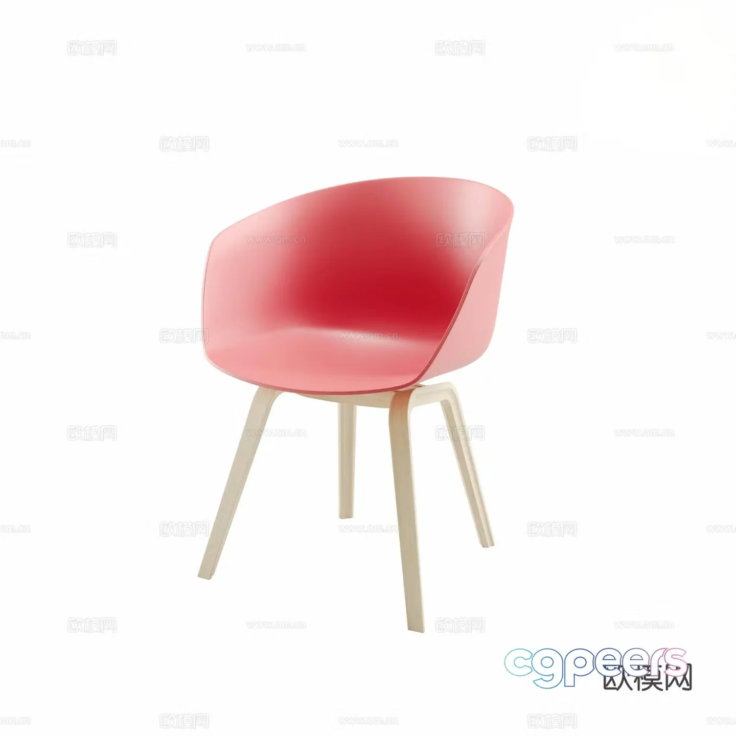 HAY plastic side chair dining chair armchair 3d model
