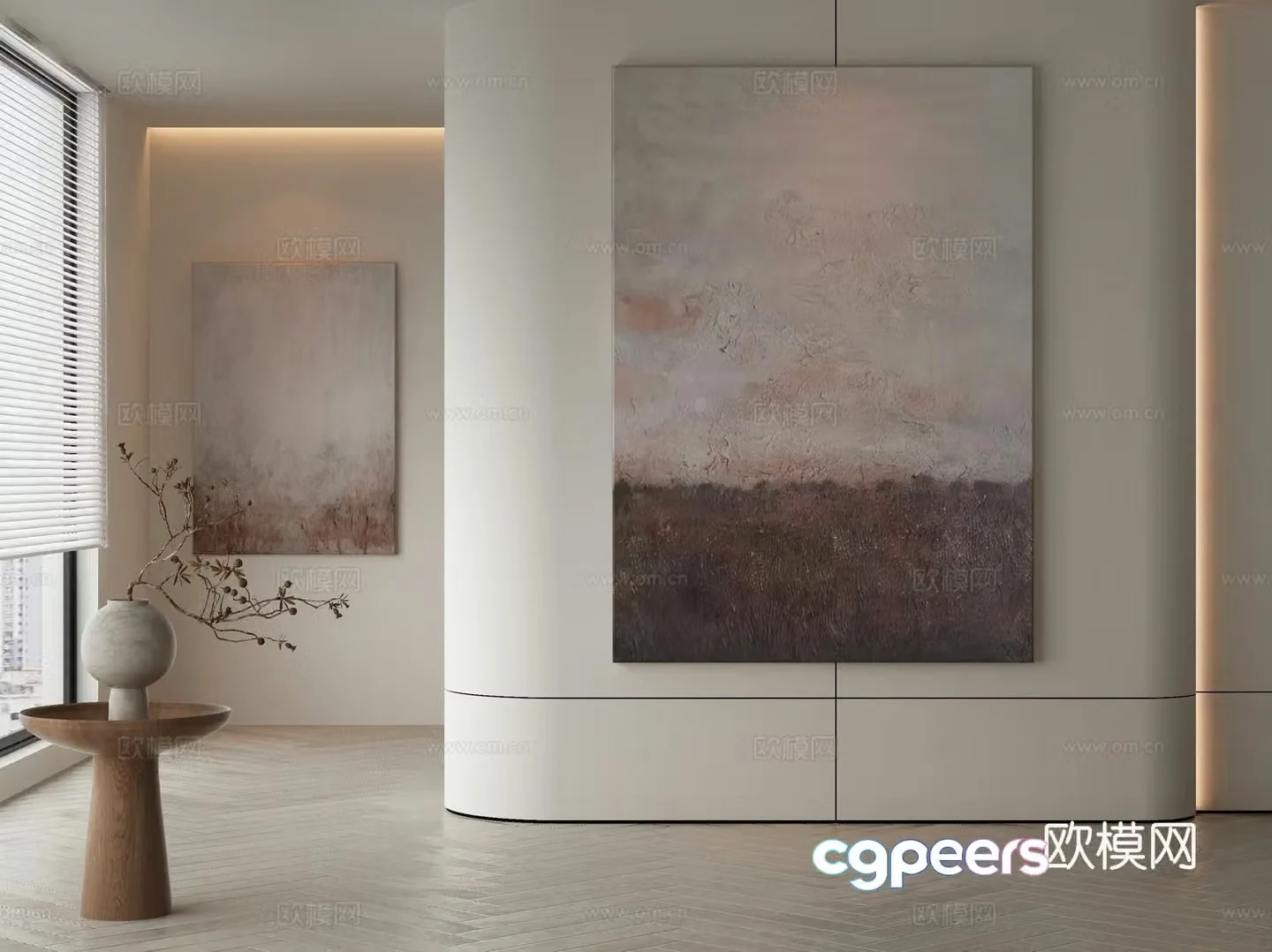 Modern decorative painting texture painting hanging painting 3d model