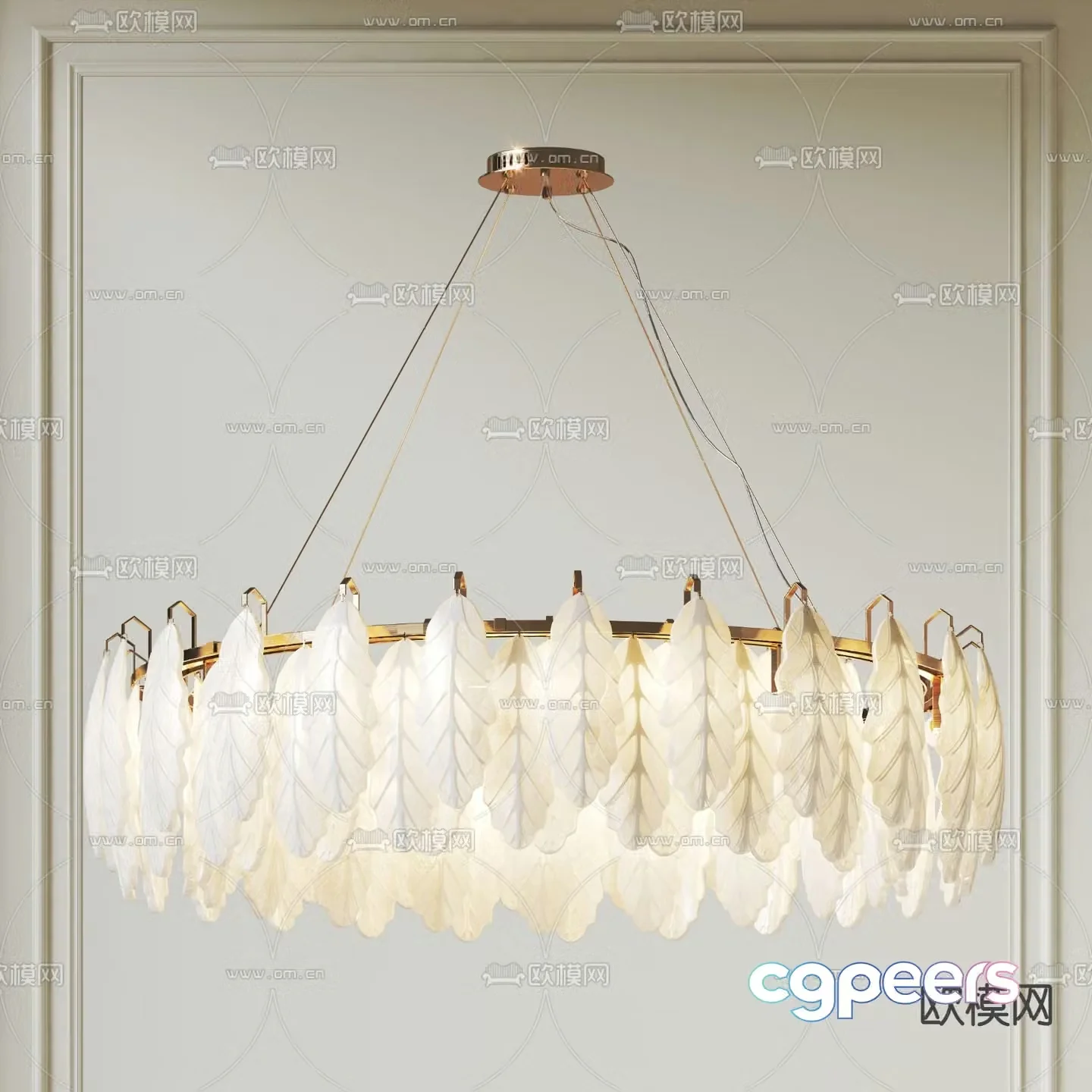 French chandelier cream style chandelier 3d model