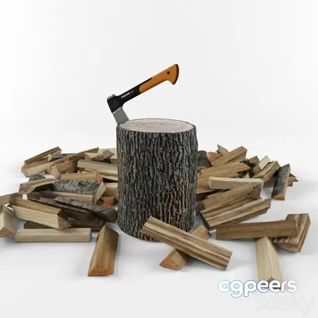 3ds Max Free – FISKARS X7 Axe and firewood