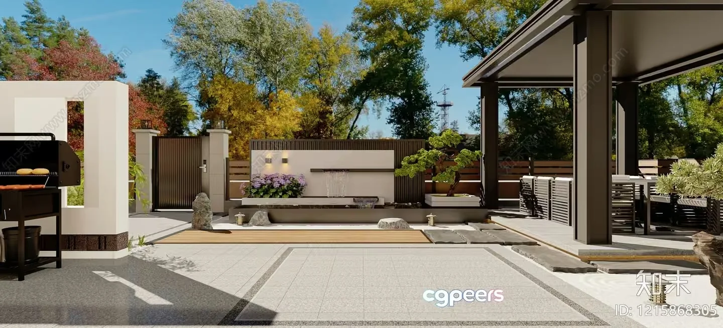 Modern Outdoor Patio 3D Model – 15522 – VRAY Render