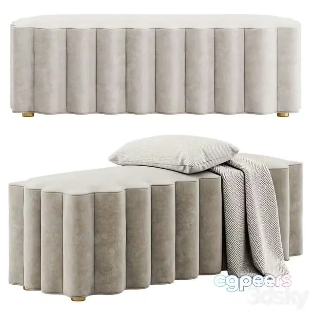 3ds Max Free – Upholstered Bench by Entryway