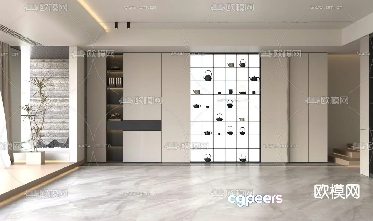 Modern tea cabinet 3d model