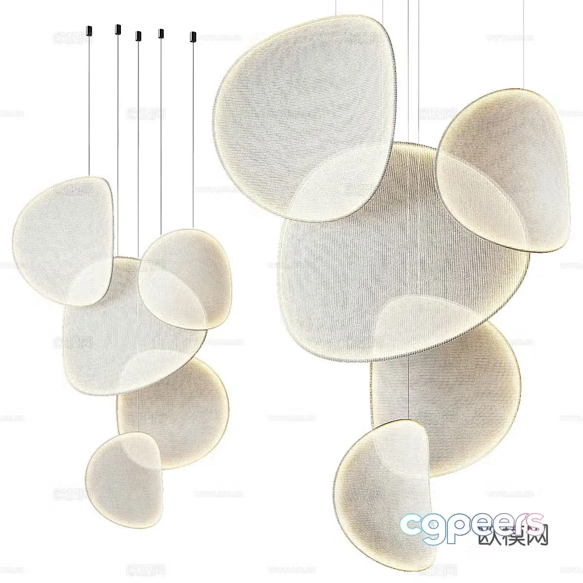 New Chinese -style decorative chandelier 3D model