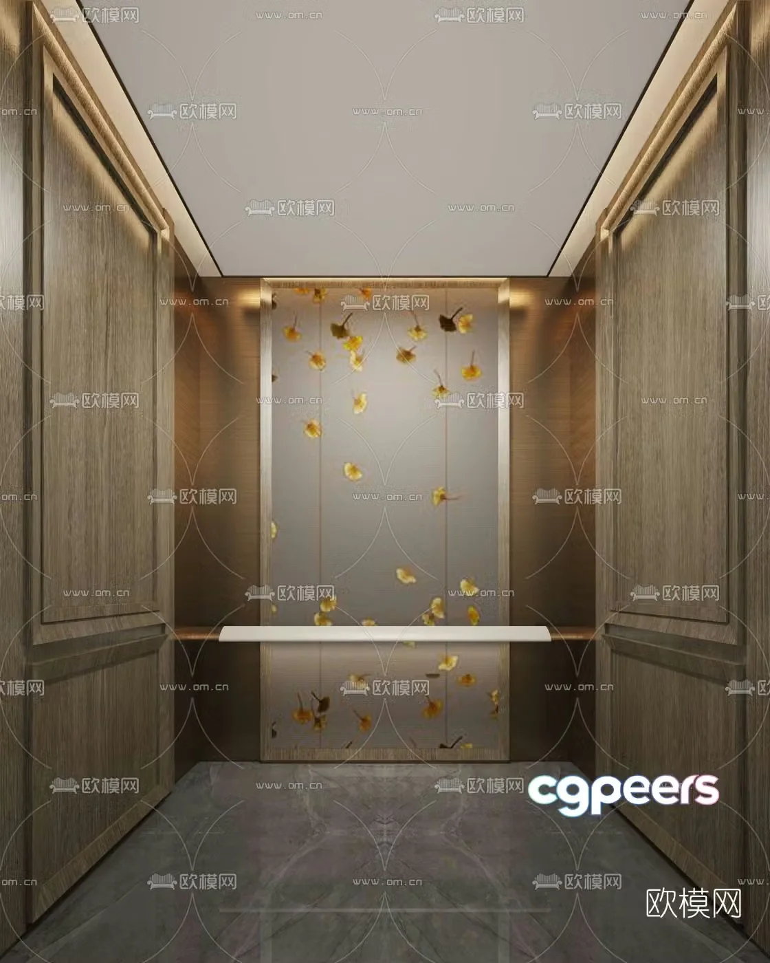 New Chinese style elevator car 3d model