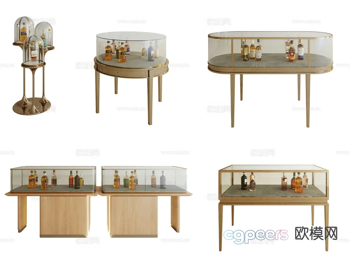 Modern wine island display island 3D model
