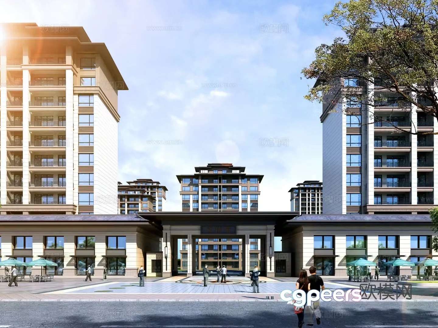 Residential building exterior 3d model