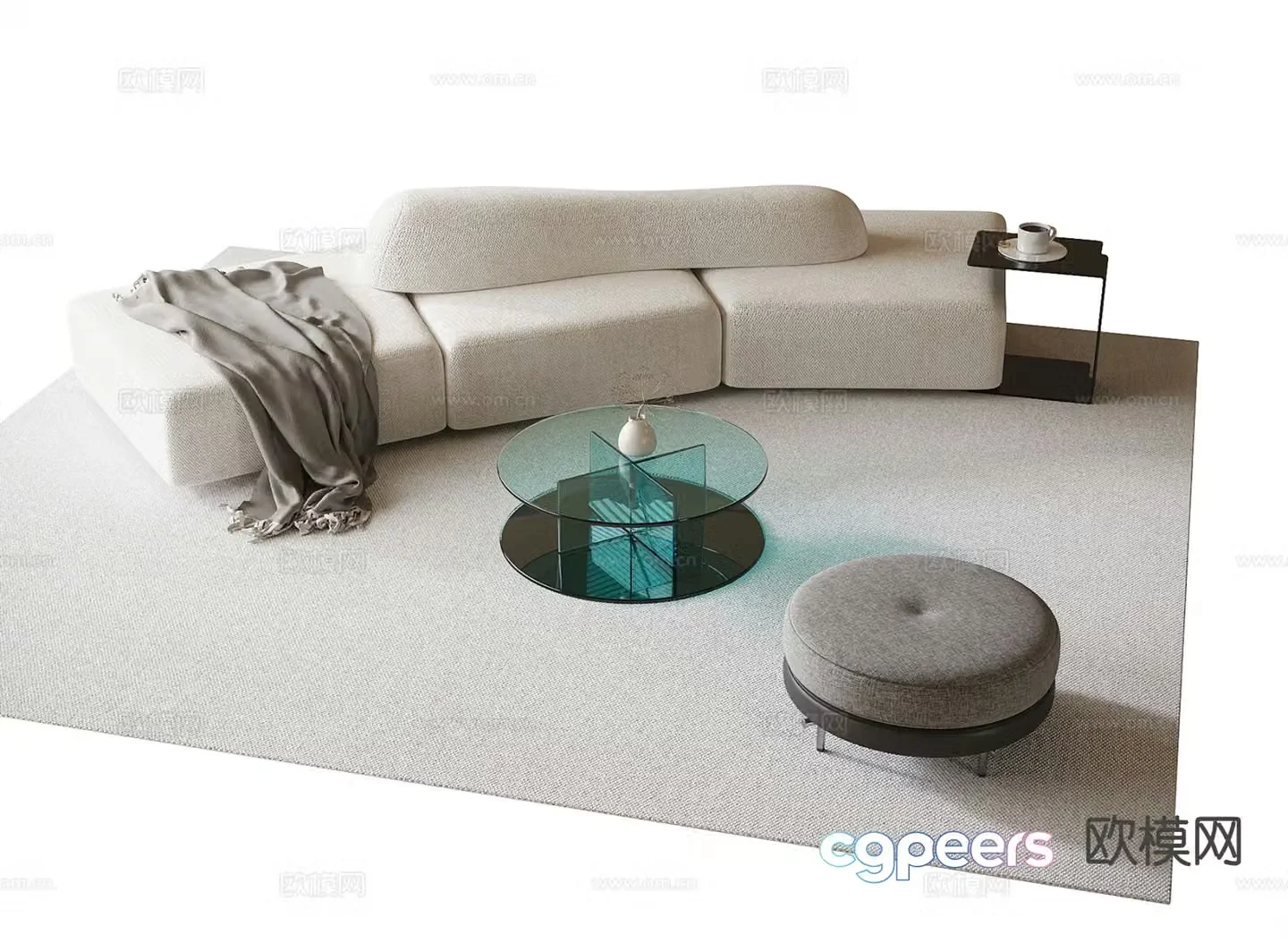 Modern sectional sofa 3d model
