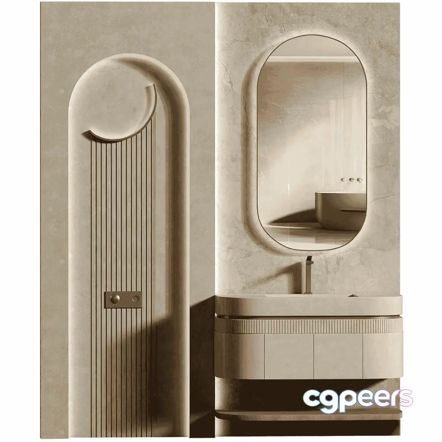 A Modern Bathroom 3D Model – 15256 – VRAY Render