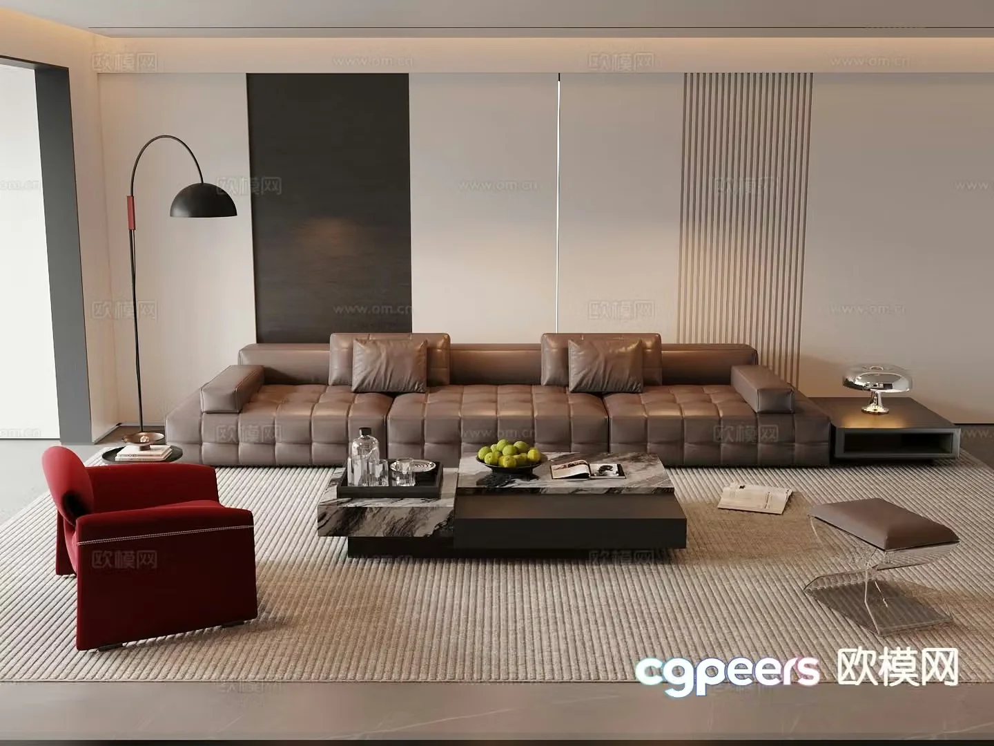 Italian sectional sofa 3d model