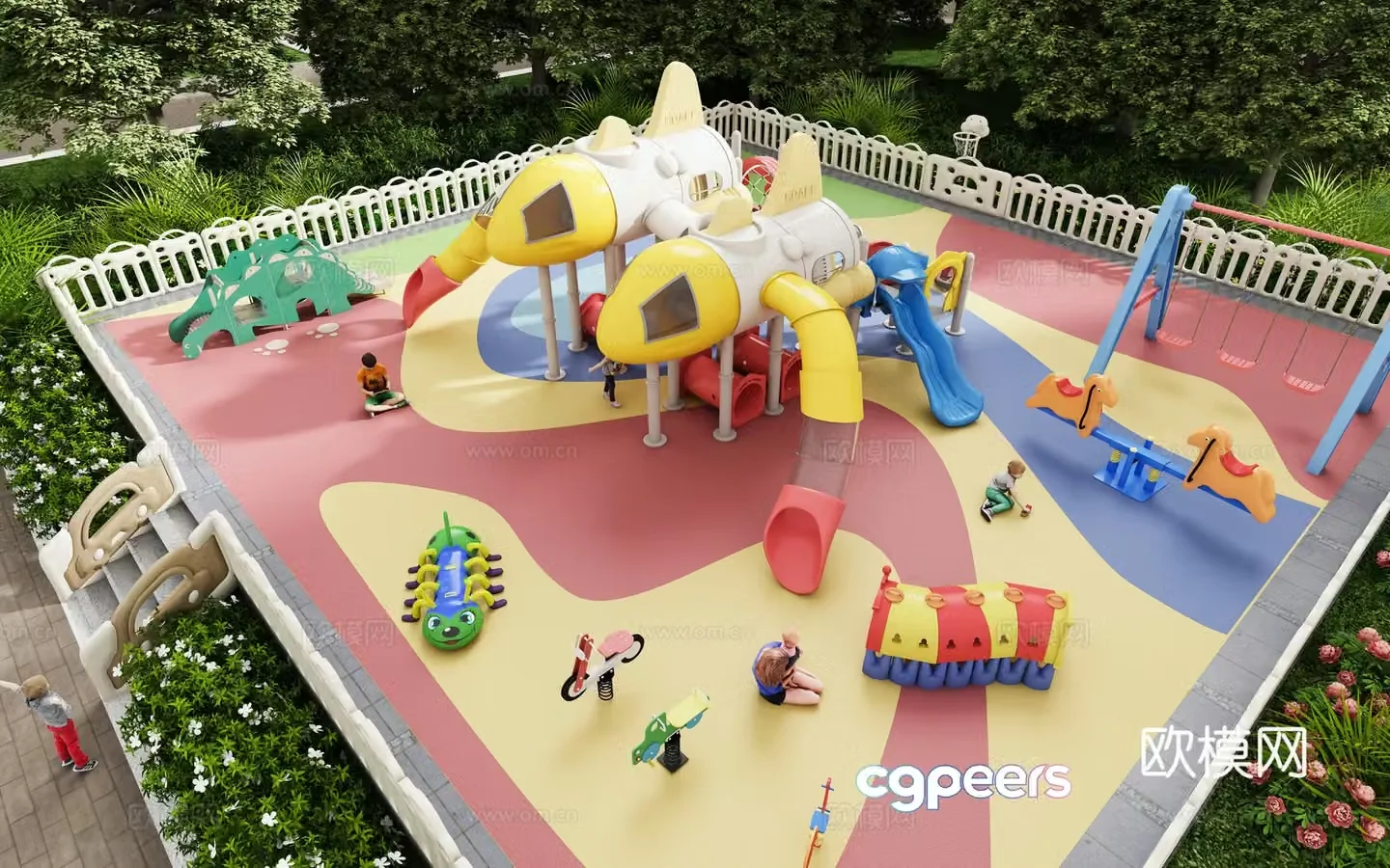 Modern children’s play area 3d model
