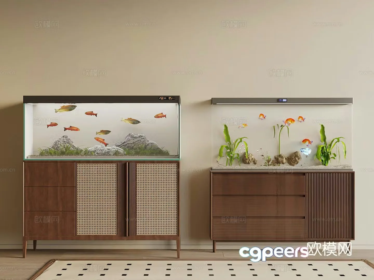 Modern fish tank 3d model