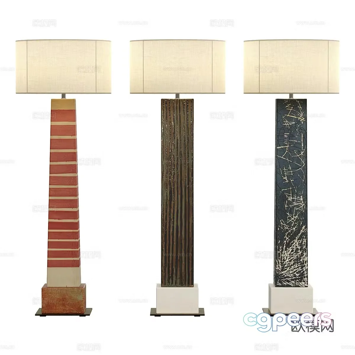 New Chinese style light luxury floor lamp 3D model