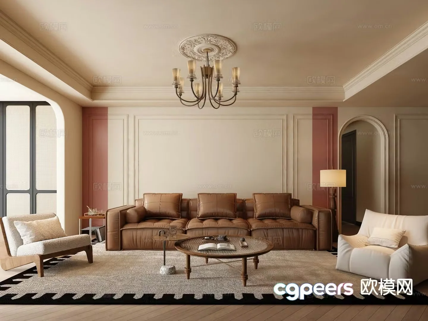 Medieval style living room 3D model