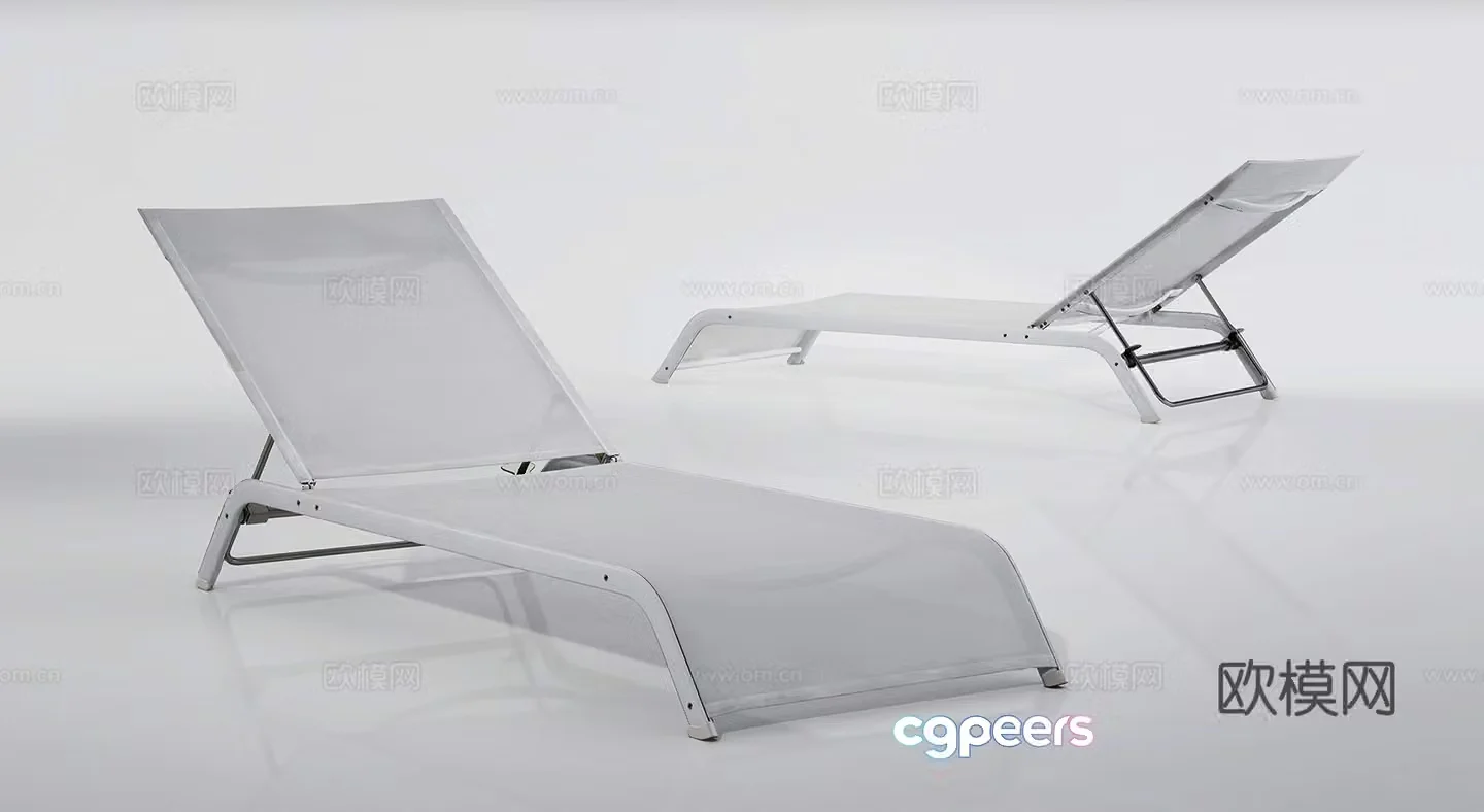 Modern minimalist lounge chair cloth chair outdoor lounge chair 3d model