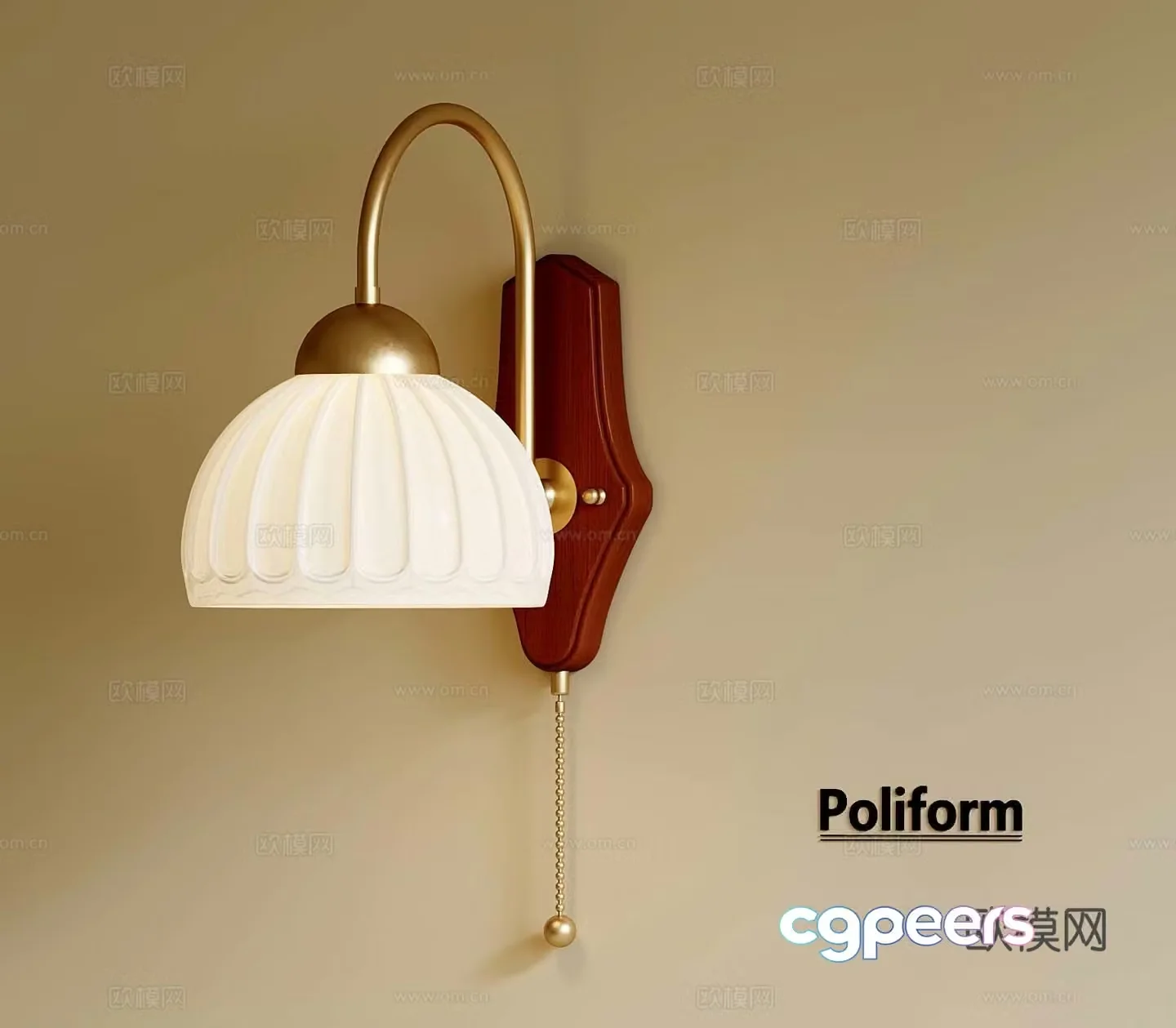 23 French medieval wall lamp decorative lamp 3d model
