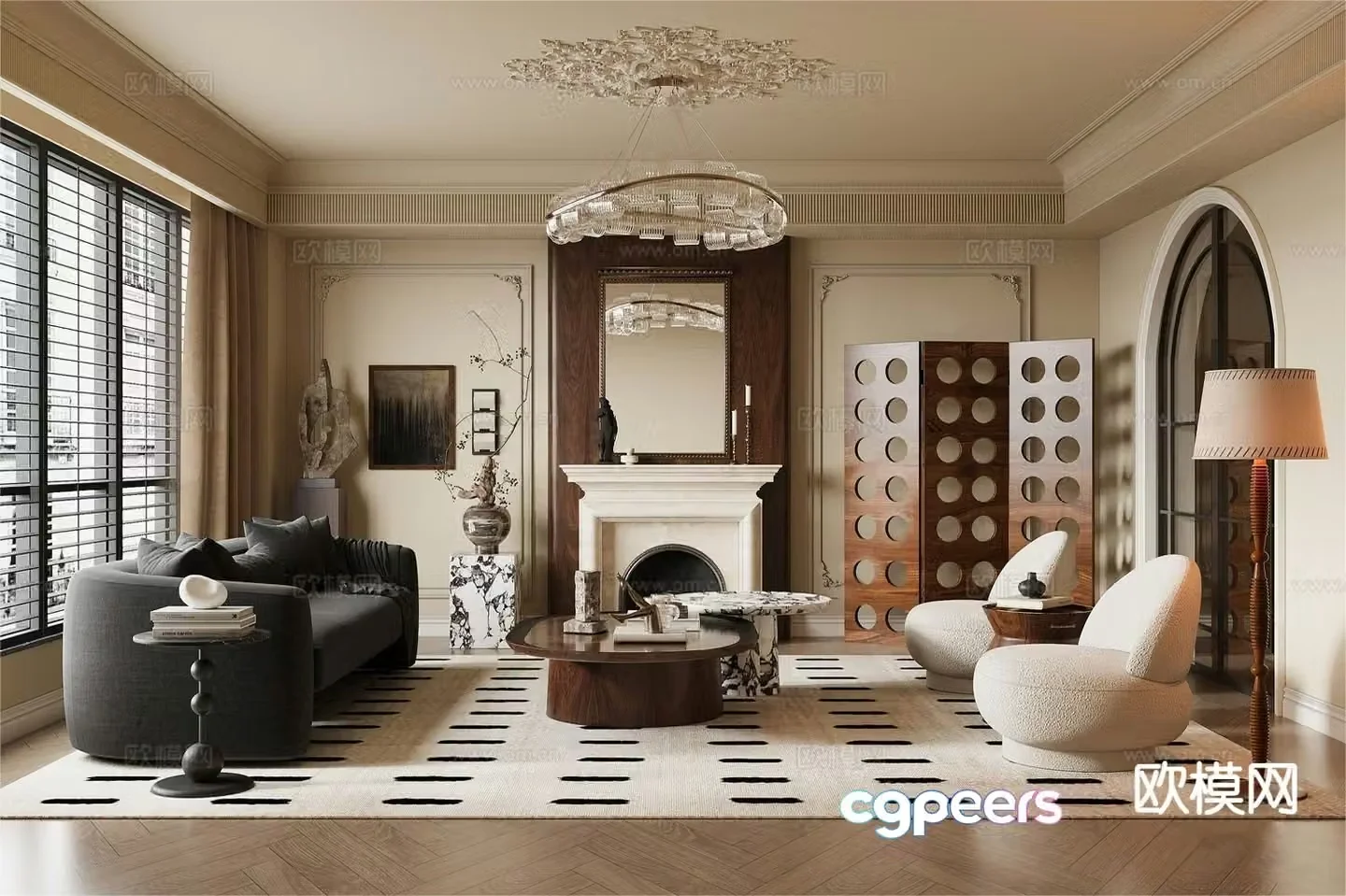 Medieval style living room 3D model