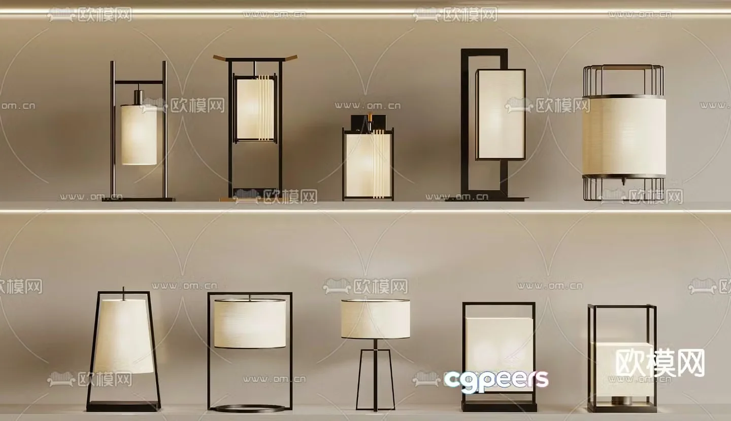 New Chinese desk lamp 3d model