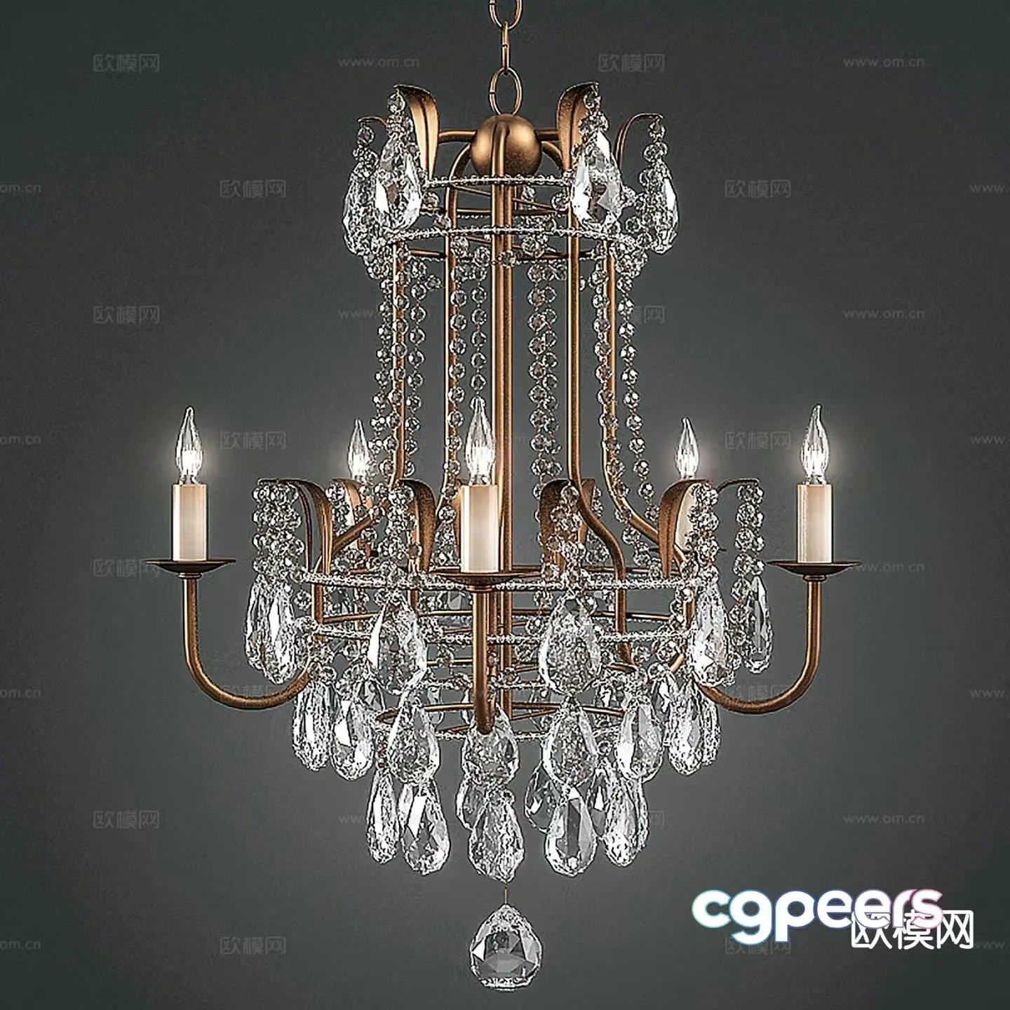 Modern interior chandelier 3d model
