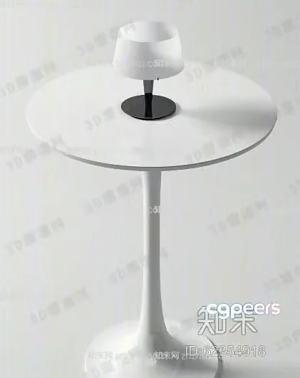 Modern White Table 3D Model – 20884 – VRAY Render