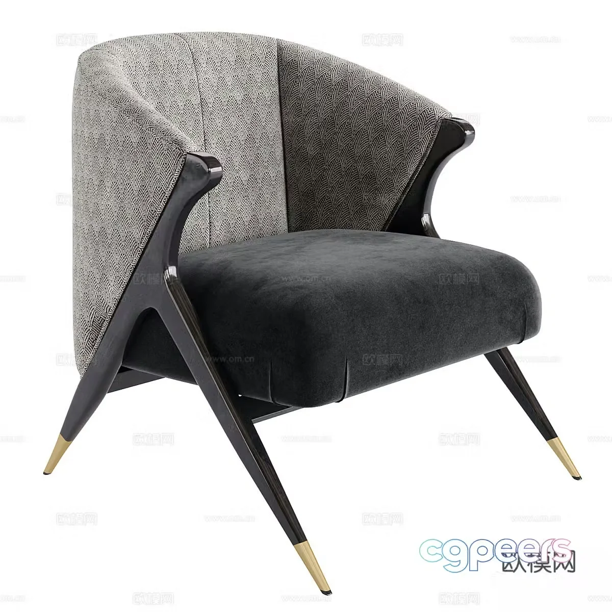 New Chinese casual chair 3D model