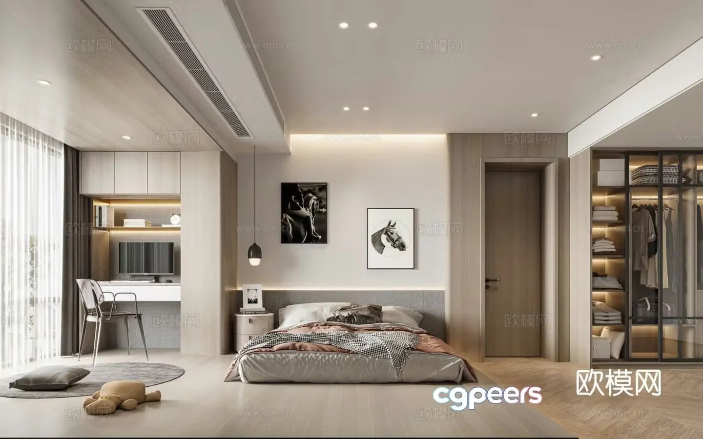 Modern bedroom master bedroom 3d model