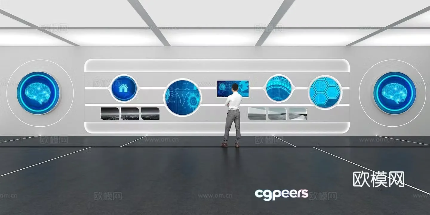 Cultural wall Corporate culture wall Display wall Classroom Exhibition hall Campus culture Corridor 3D model