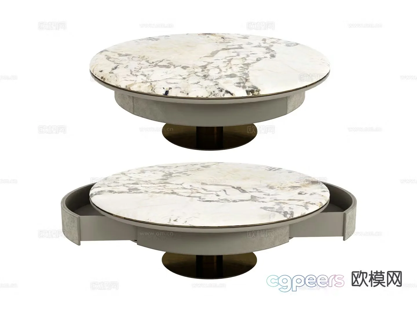 visionnaire italian round coffee table 3d model