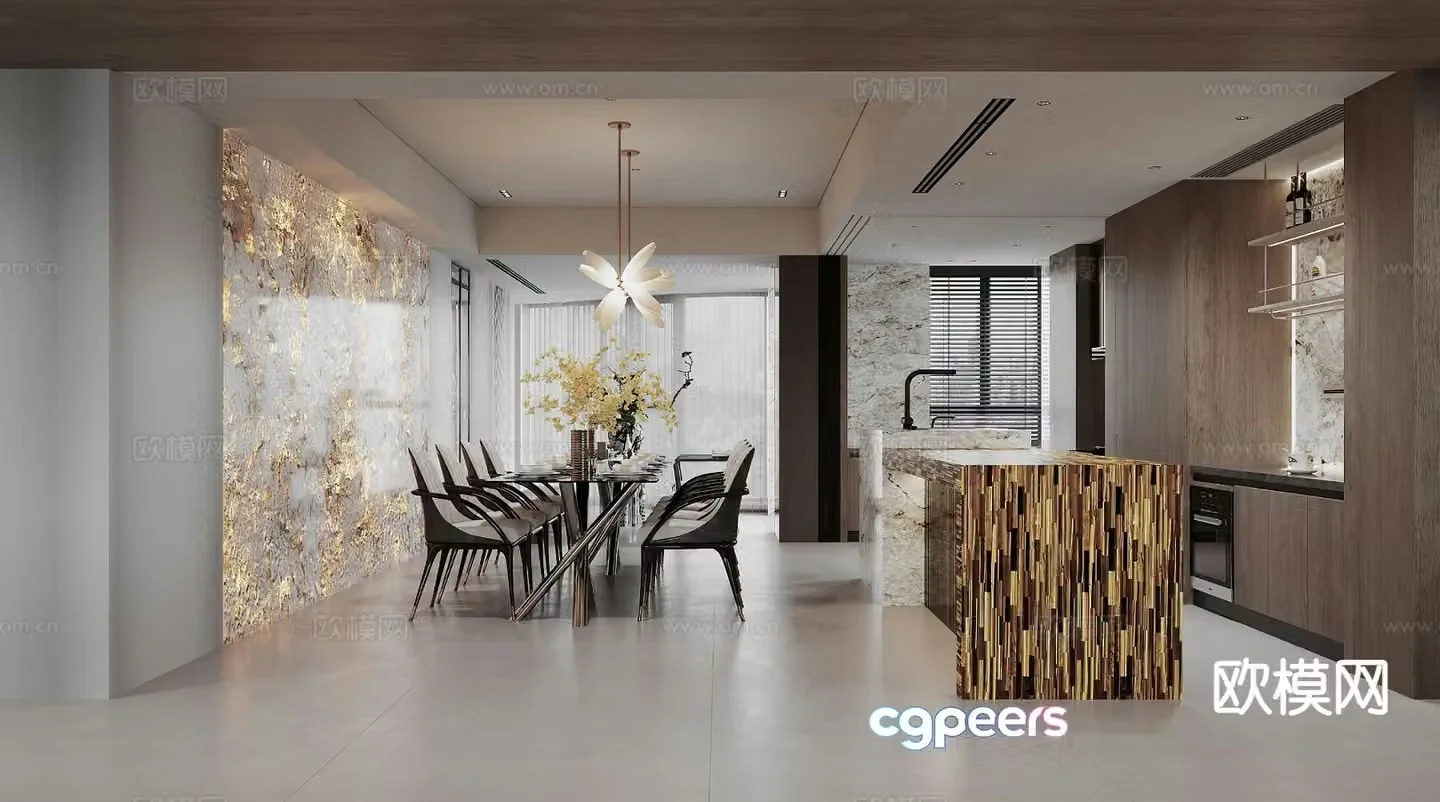 Modern restaurant 3d model