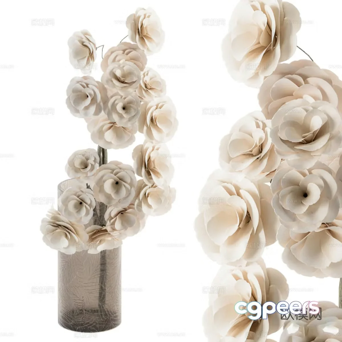 Modern vase flower art 3d model