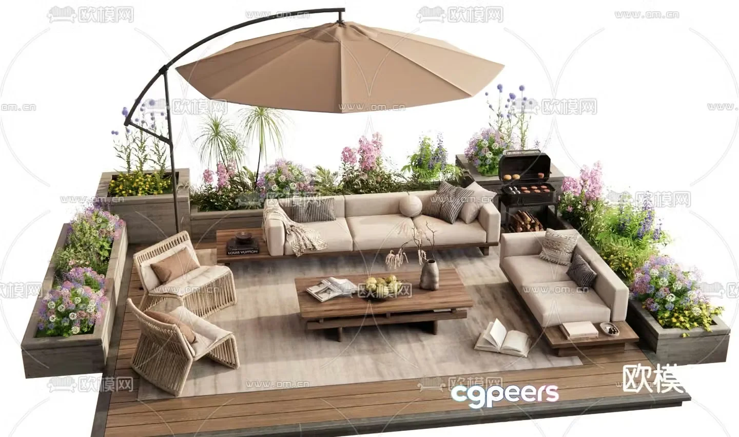 Modern outdoor sofa 3d model