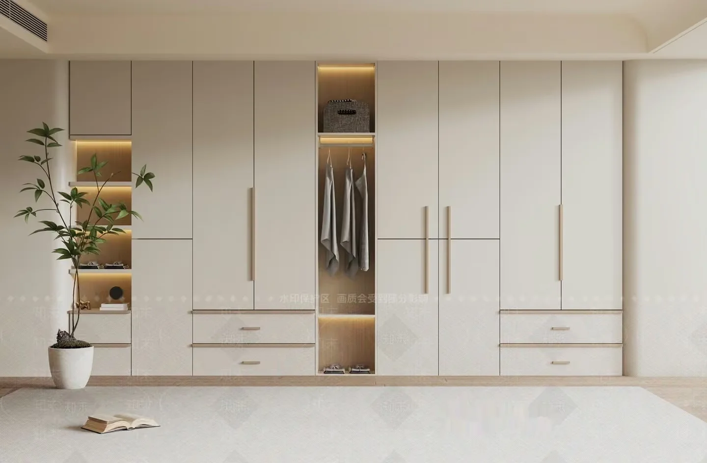 Modern White Closet 3D Model – 14444 – VRAY Render