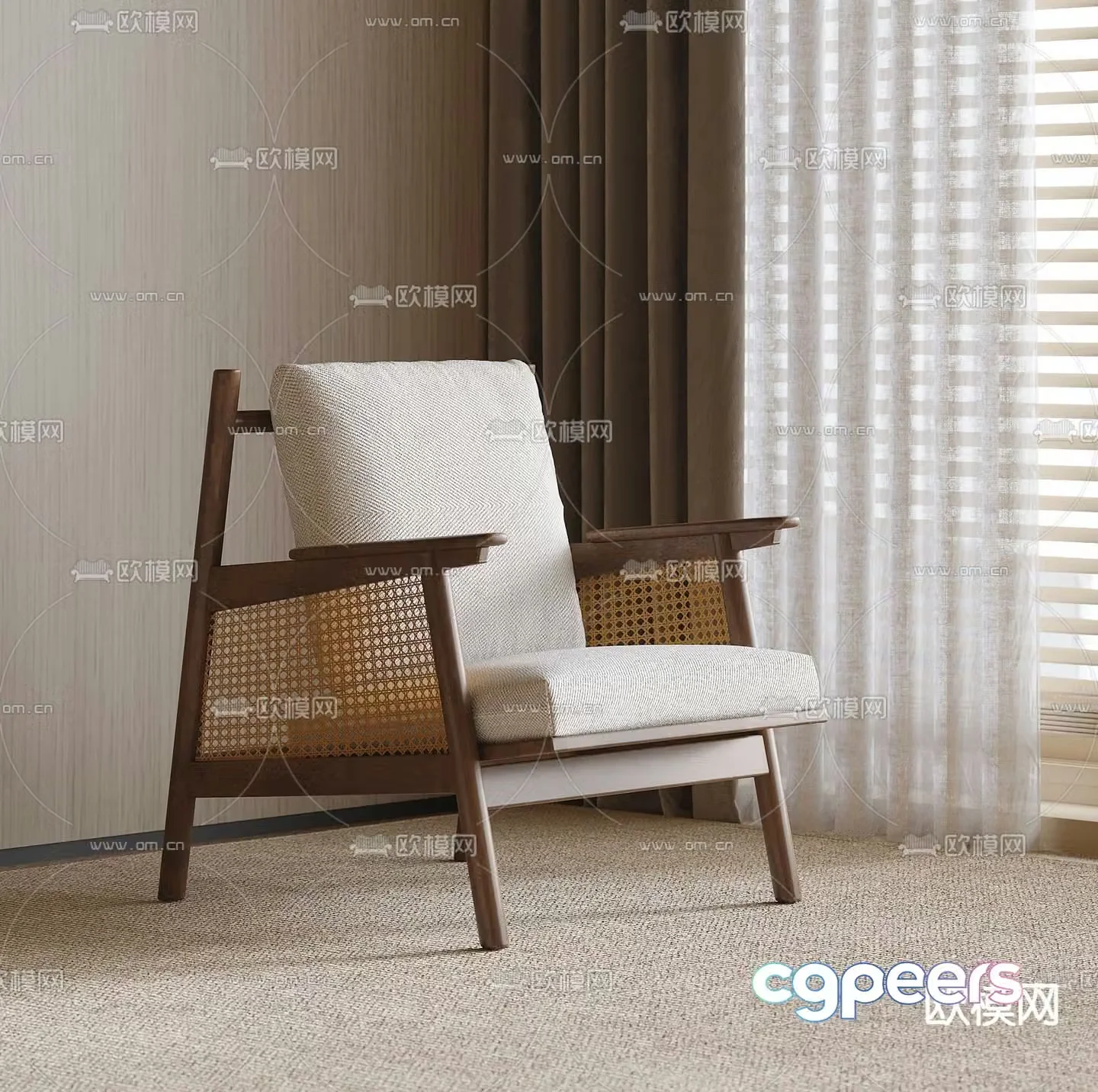Wabi Sabi Lounge Chair Armchair 3d model