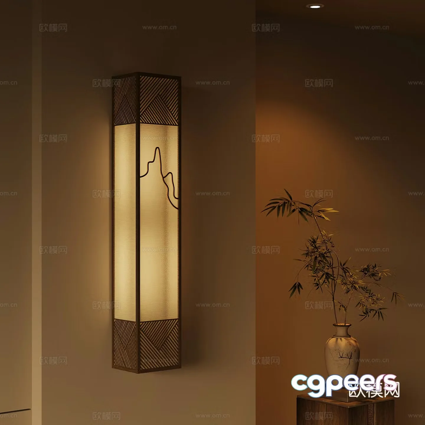 New Chinese wall light 3D model