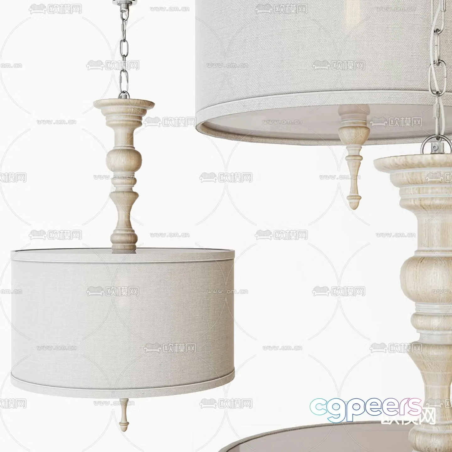 Wasabi Chandelier Fabric Chandelier 3D Model