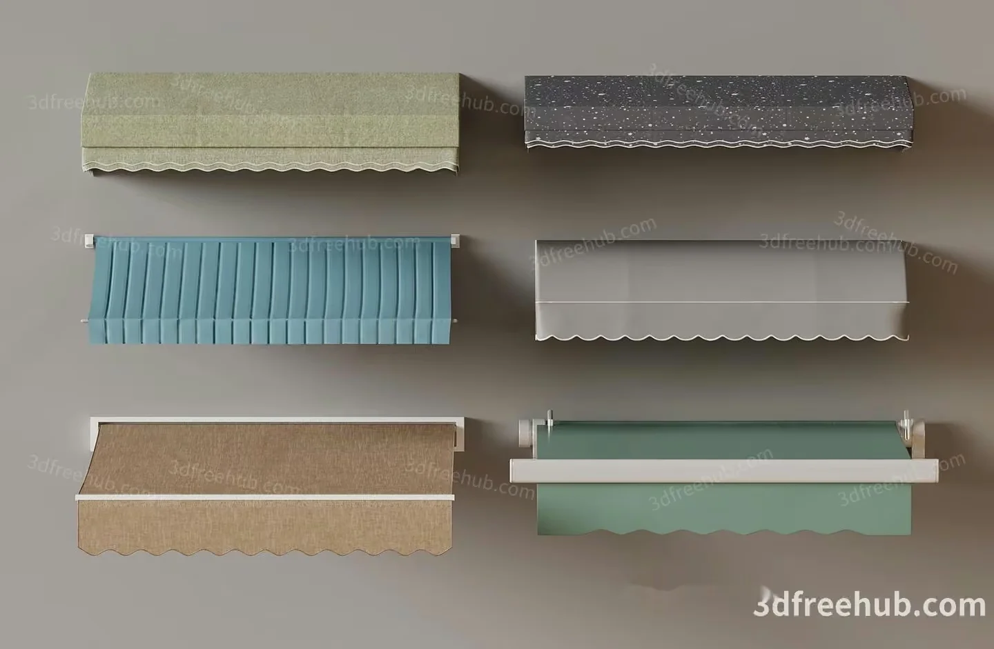 A Collection Of Awnings 3D Model – 22690 – VRAY Render